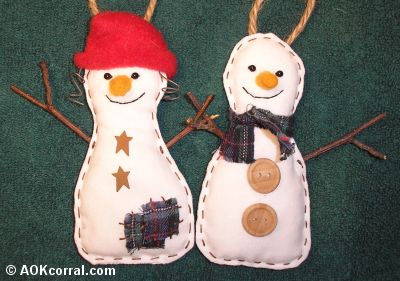 Easy-To-Make Snowman Christmas Ornament Pattern Idea