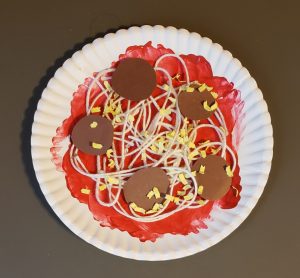 Easy to Make Spaghetti & Meatballs Craft Using Yarn & Construction Paper
