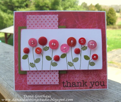 Easy To Make Thank You, Card, With Buttons & Paper Easy Card craft using Button