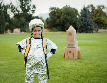 Easy To Make Tin Foil Space Costume For Kids