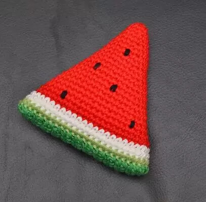 Easy To Make Watermelon Slice Craft Using Crochet