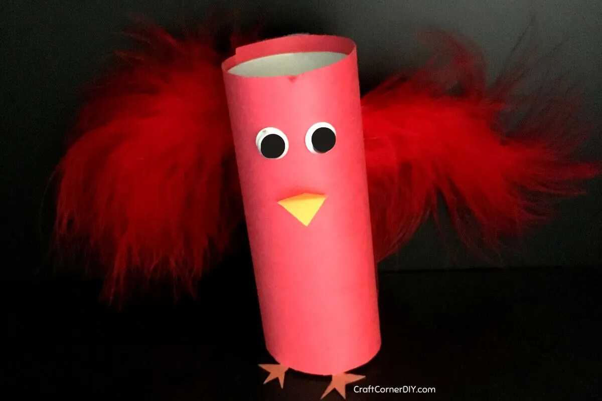Easy Toilet Paper Roll Cardinal Craft Idea For Kids