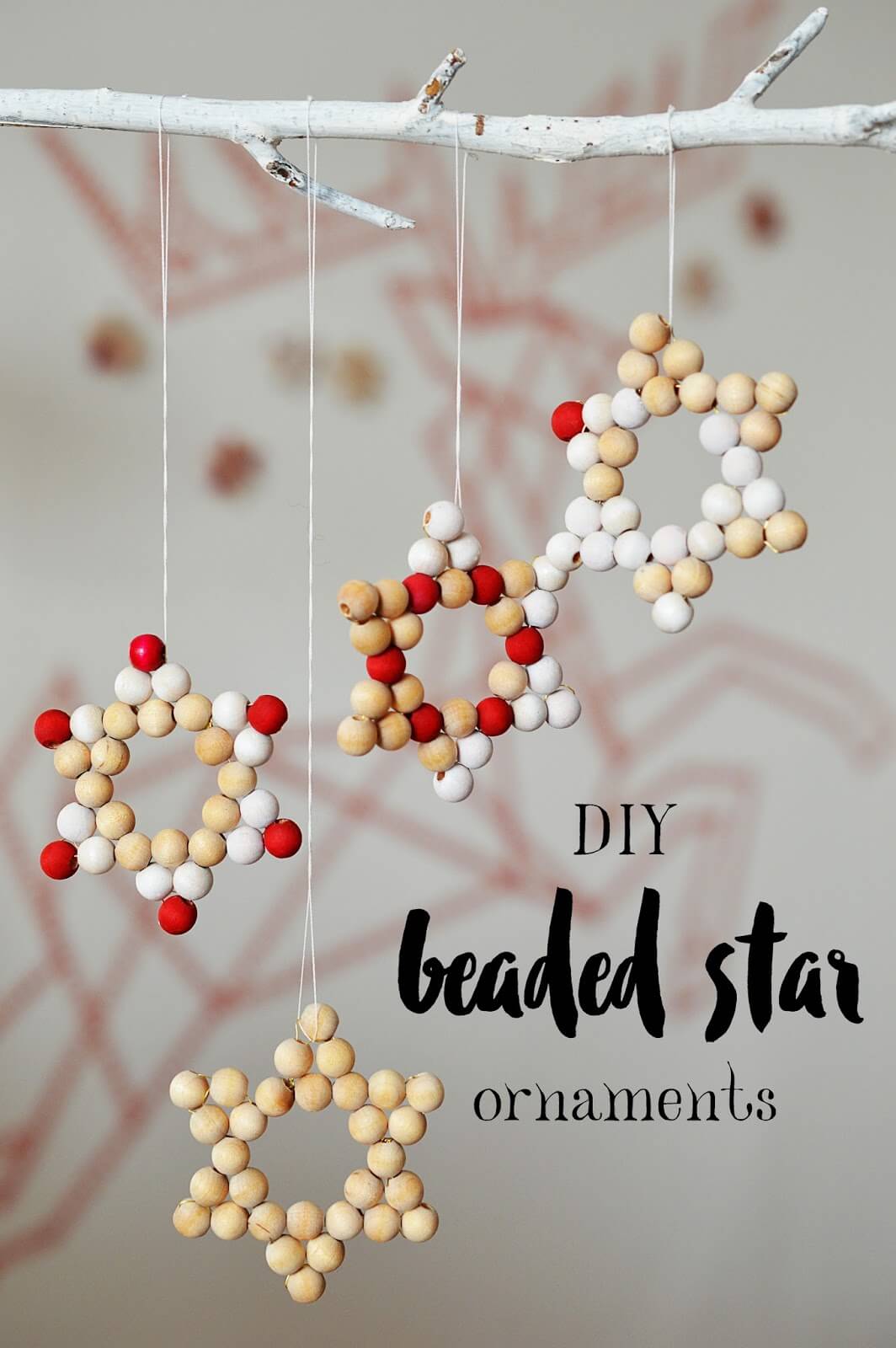 Easy Wooden Beads Star Ornament Craft For Christmas