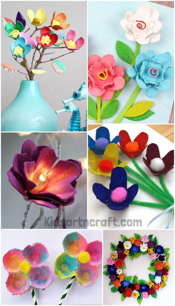 Egg Carton Flower Crafts