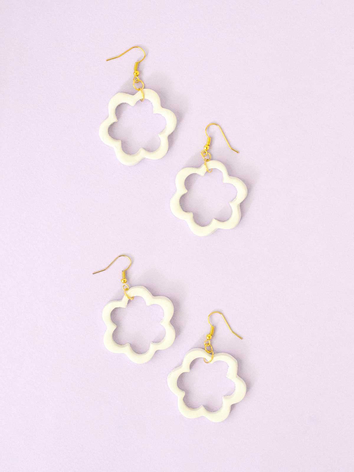 Elegant Floral Shaped Earring Art Idea With Polymer Clay Polymer Clay Earrings 