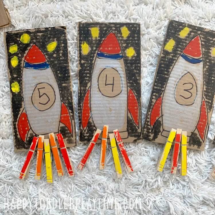 Exciting Clothespin Rocket Counting Game Activity for Toddlers