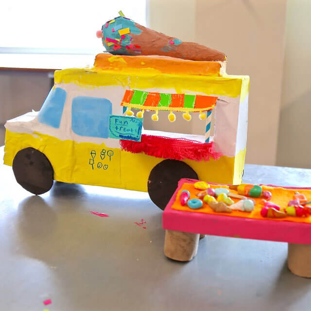 Fabulous Cardboard Ice-Cream Truck Craft for KidsDIY Cardboard Vehicles Ideas for Kids