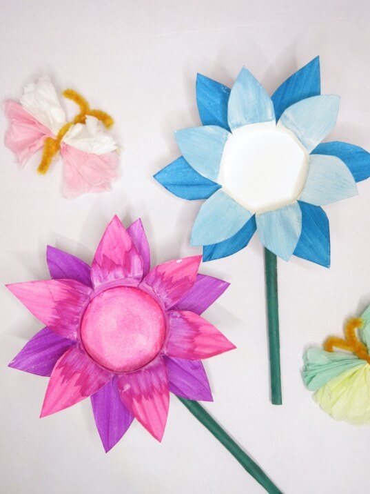 Fabulous Double Layered Paper Cup Flower Craft For Kids