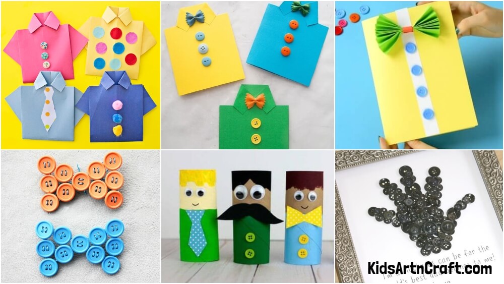 Father's Day Button Craft Idea For Kids