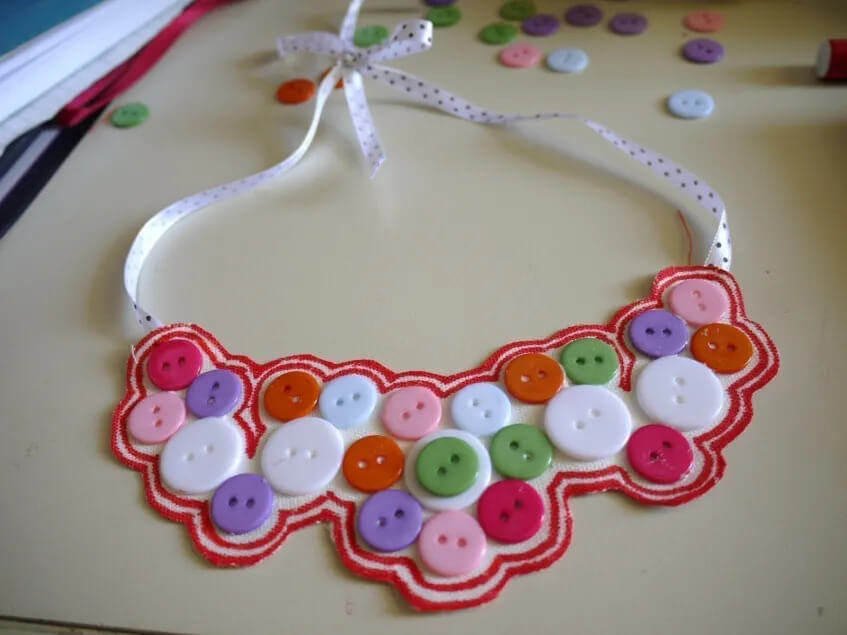 Felt & Button Necklace Craft Project For Adults