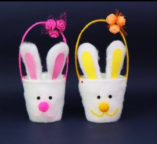 Fluffy Bunny Quick And Easy Paper Cup Basket Craft For Kids Paper Cup Basket Crafts
