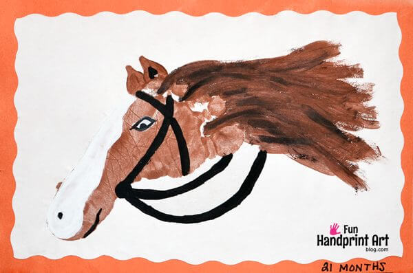 Footprint Horse Art & Craft Idea For Kindergartners