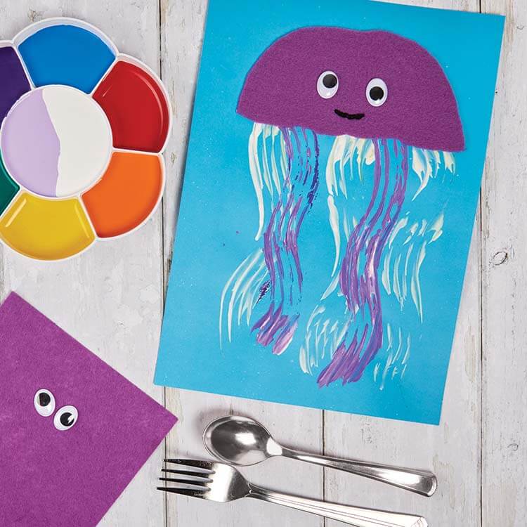  Fork & Felt Jellyfish Craft Ideas For Toddlers DIY Fork Craft Ideas