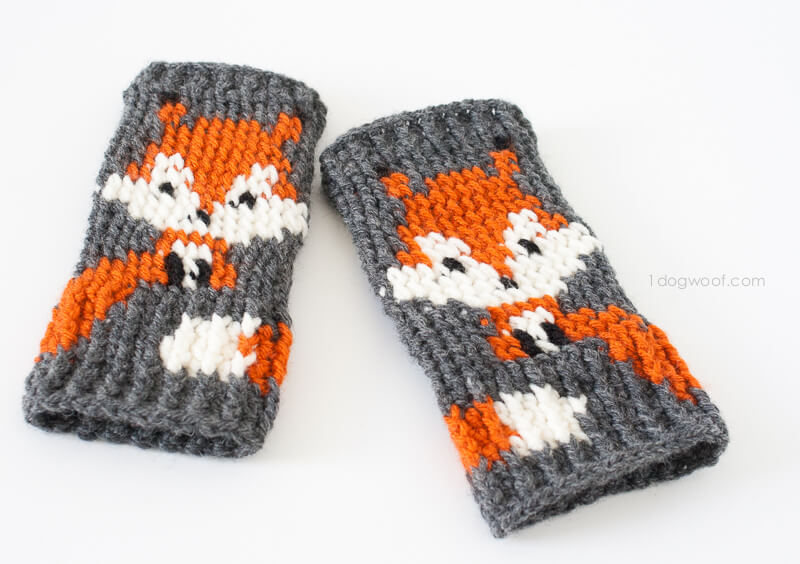 Fox Design Stylish Crochet Gloves Crochet Fingerless Gloves Patterns 