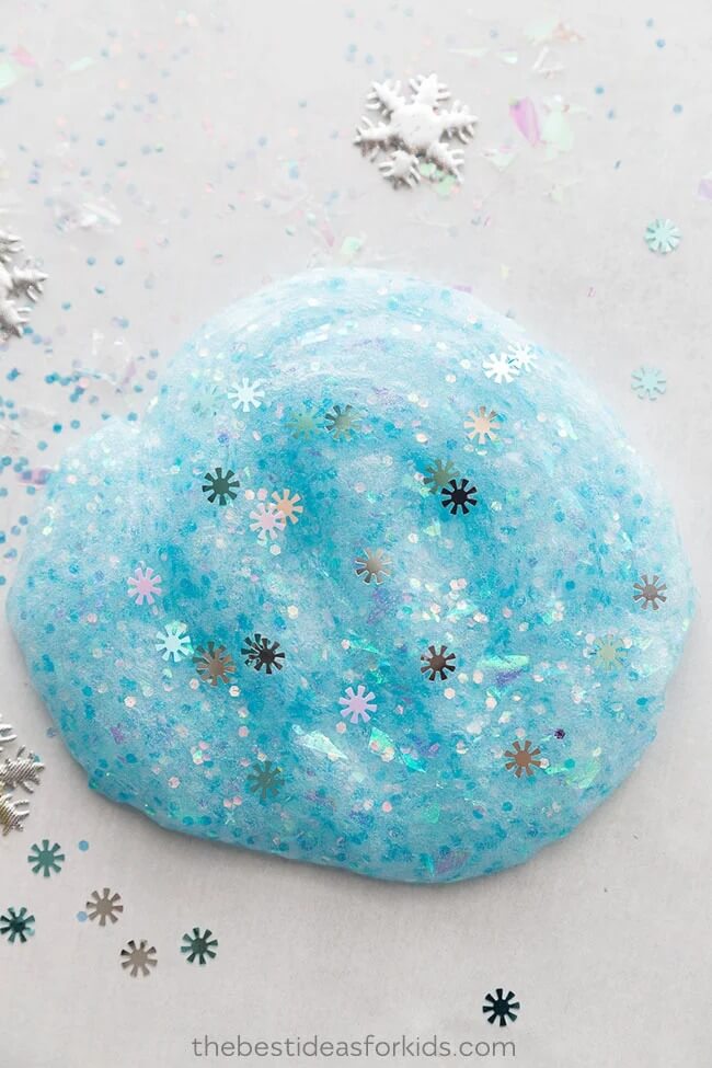 Frozen Slime Using Glue And Glittery