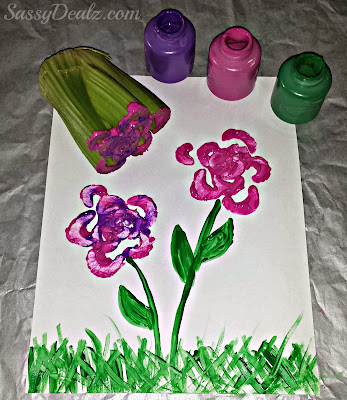 Fun & Cheap Celery Flower Stamping Spring Craft At Home Spring Flower Crafts for Kids