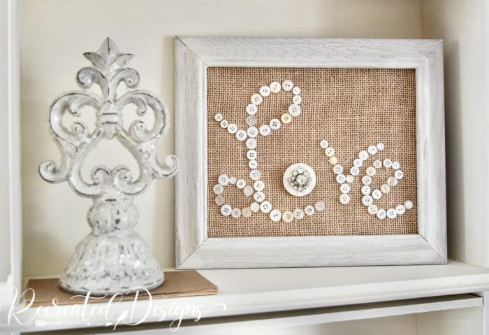 Fun & Cute Love Word Art & Craft Idea With Buttons Button Decoration Ideas For Home