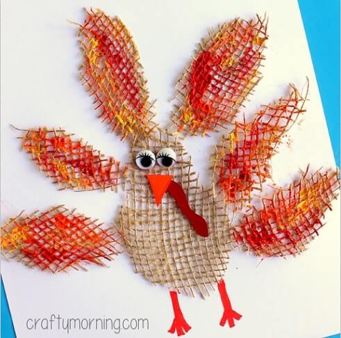 Fun And Easy Burlap Turkey Craft For Toddlers