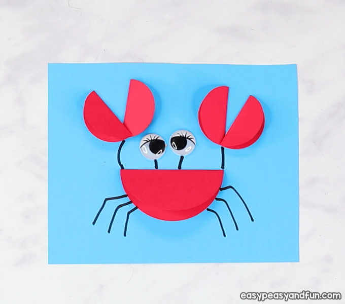 Fun And Easy Circle Shape Crab Craft For Toddlers