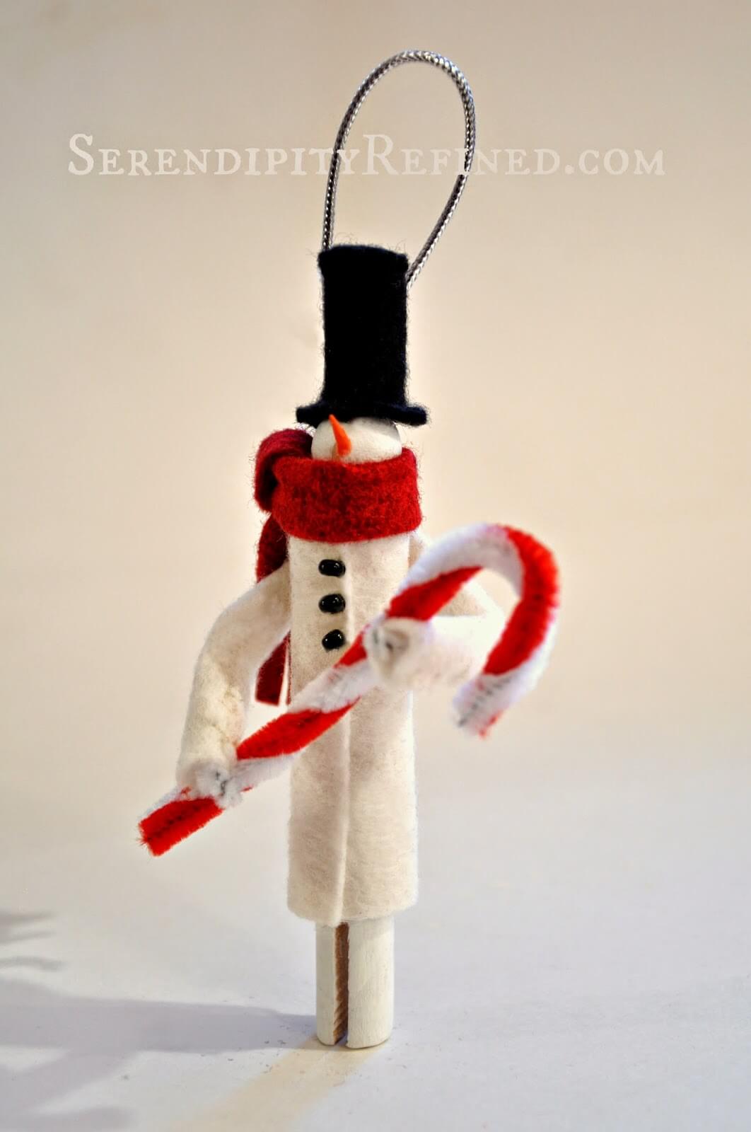 Fun And Easy Clothespin And Felt Snowman Christmas Craft For Kids DIY Clothespin Christmas Ornaments