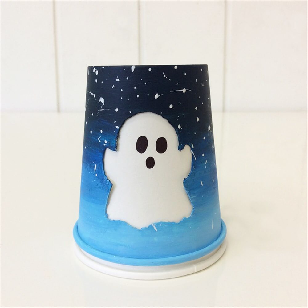 Fun And Easy Paper Cup Halloween Ghost Craft For Kids