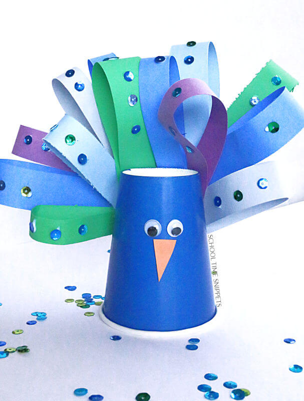 Fun And Easy Paper Cup Peacock Craft For Toddlers