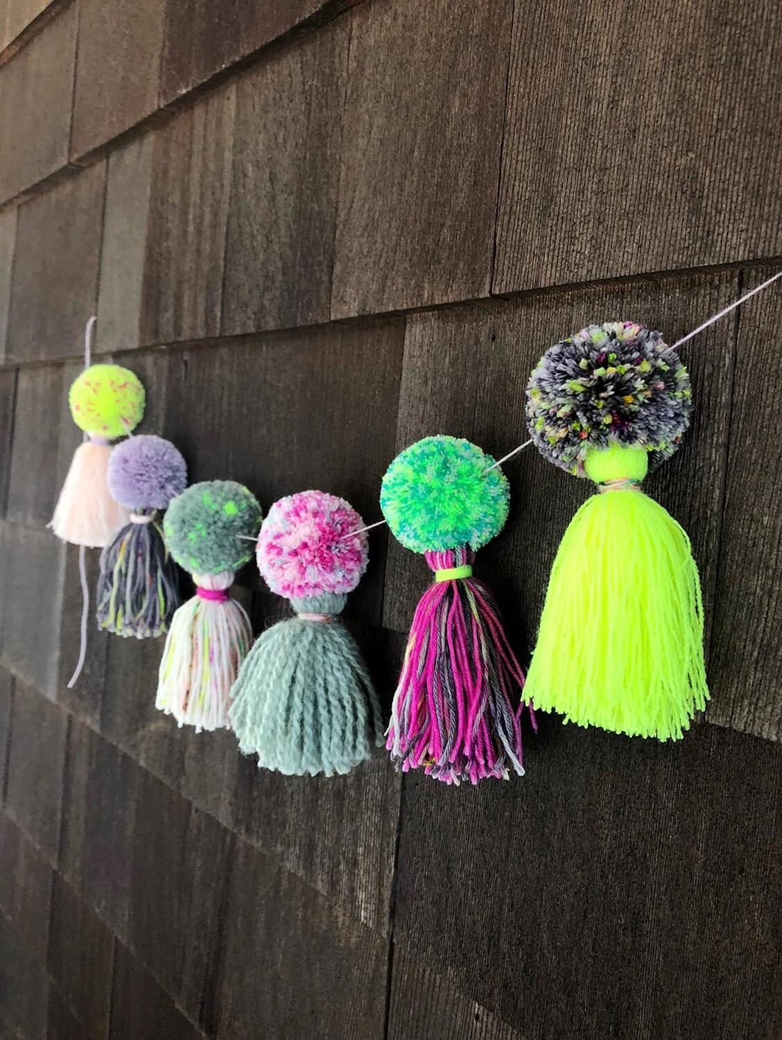 Fun And Easy Pom-Pom And Embroidery Floss Garland Craft Embroidery Floss Crafts For Adults