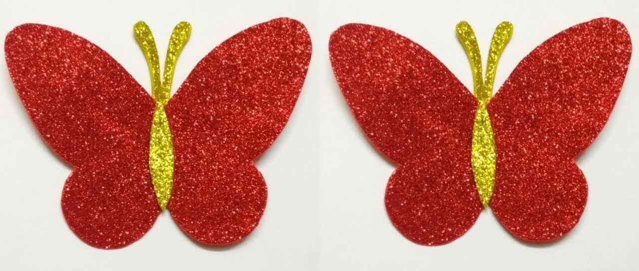 Fun And Easy Red & Golden Glitter Butterfly Craft For Kids & Toddlers