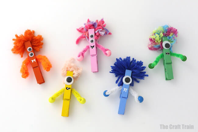 Fun And Easy Scary Monster Clothespin Craft For Toddlers Easy crafts with clothespins