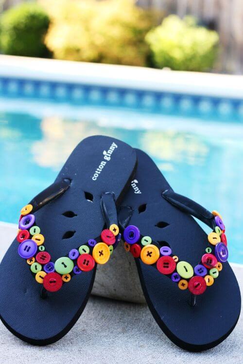 Fun & Funky Flip Flops Craft Project Using Buttons Button Crafts For Senior Students