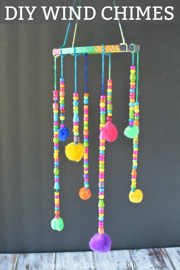 Fun & Gorgeous Wind Chimes Craft Activity With Beads & Pom Pom