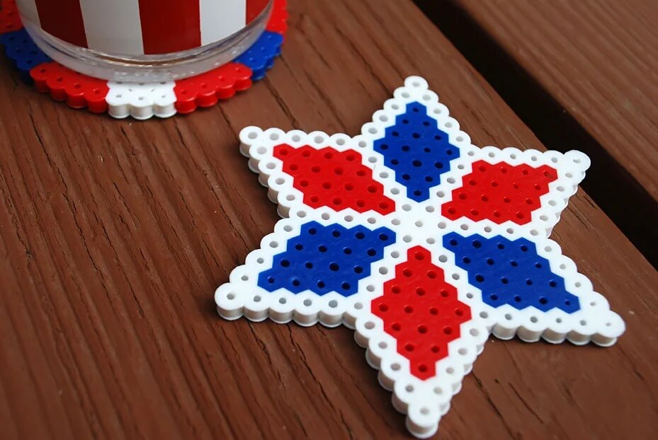 Fun Beaded Coaster Craft Activity For the 4th Of July