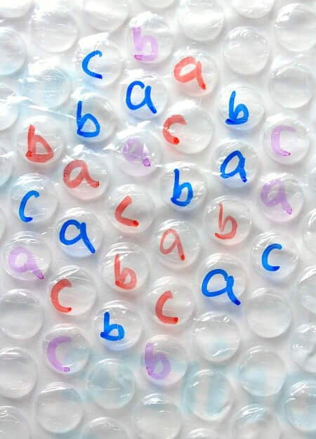 Fun Bubble Wrap Letter Sensory Activity For Kids Bubble Wrap Gross Motor Game Activities 