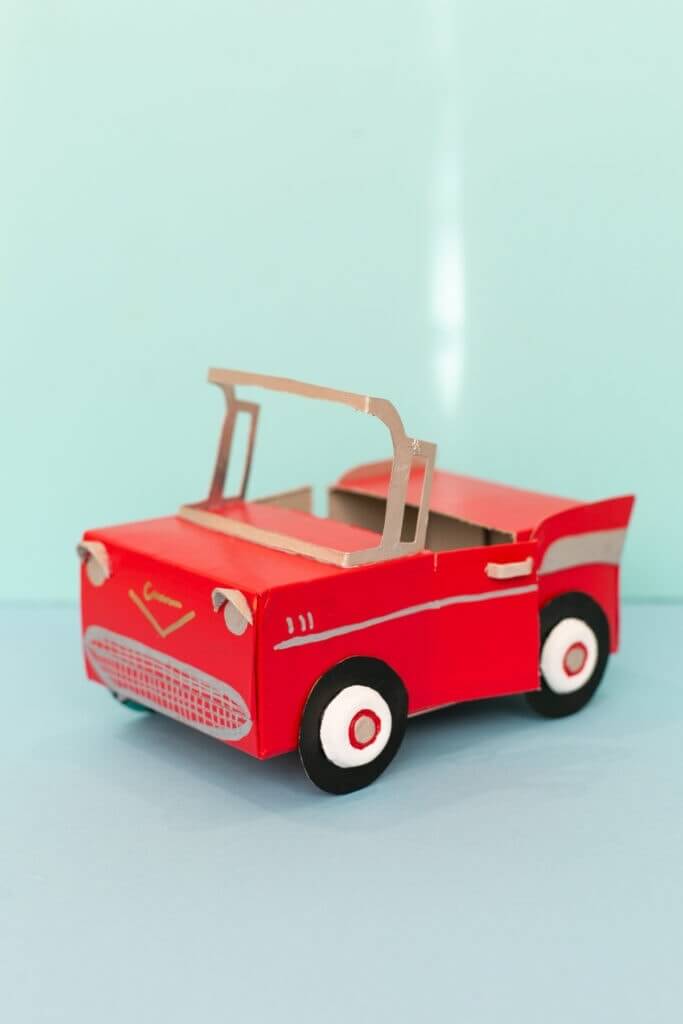 Fun DIY Mini  Cardboard Red Jeep Car Craft for KidsDIY Cardboard Vehicles Ideas for Kids