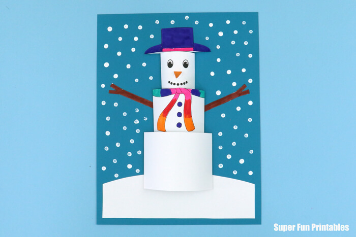 Fun-To-Make 3-D Paper Snowman Craft Idea For Kids