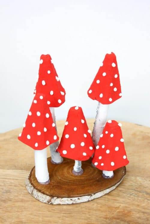 Fun-To-Make Beautiful Egg Carton Mushrooms Craft Idea