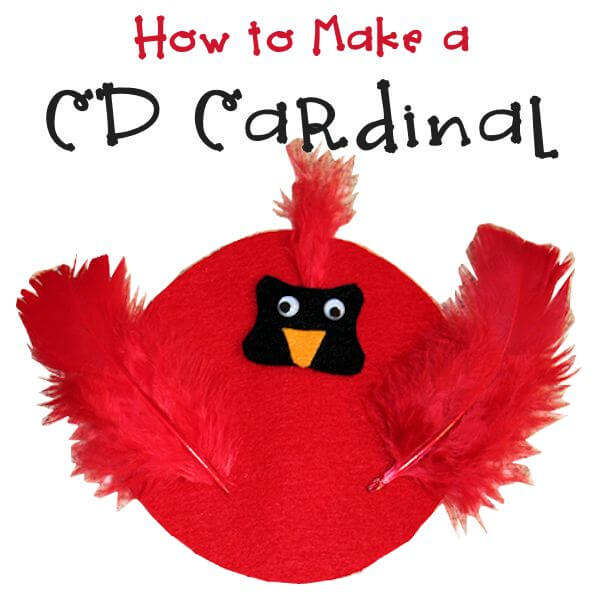 Fun-To-Make Cardinal Craft Idea With Recycled CD