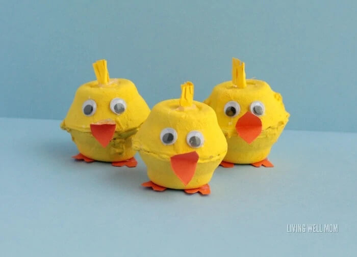 Fun-To-Make Chick Crafting Idea With Egg Carton