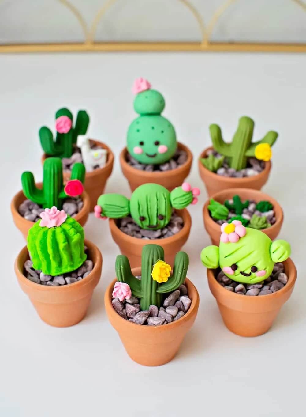 Fun To Make Cute Cactus Pots Using Clay Air dry clay Crafts To sell