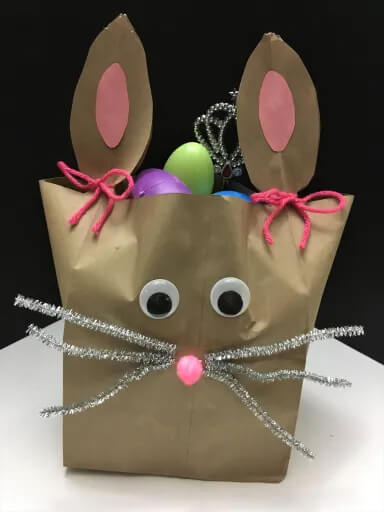 Fun-To-Make Easter Bunny Egg Basket Craft Idea Paper Bag Crafts &amp; Activities for Easter