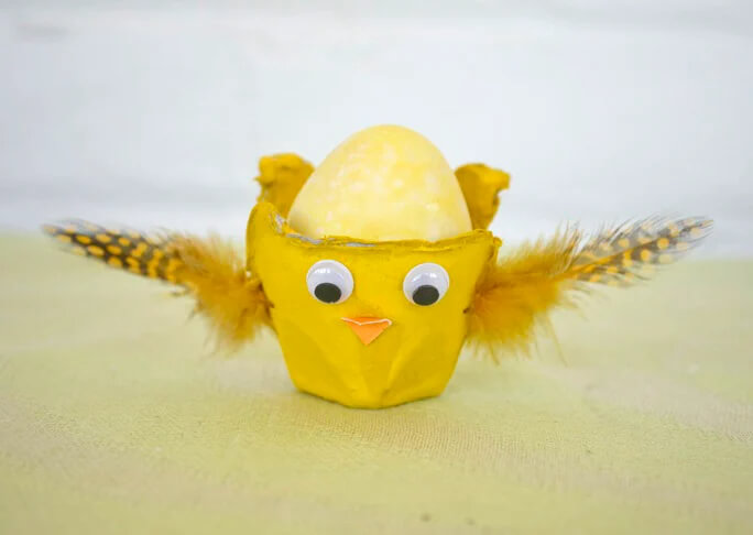 Fun-To-Make Easter Chick Craft Idea Using Egg Carton
