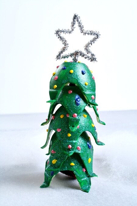 Fun-To-Make Egg Carton Christmas Tree Craft Idea For Kids