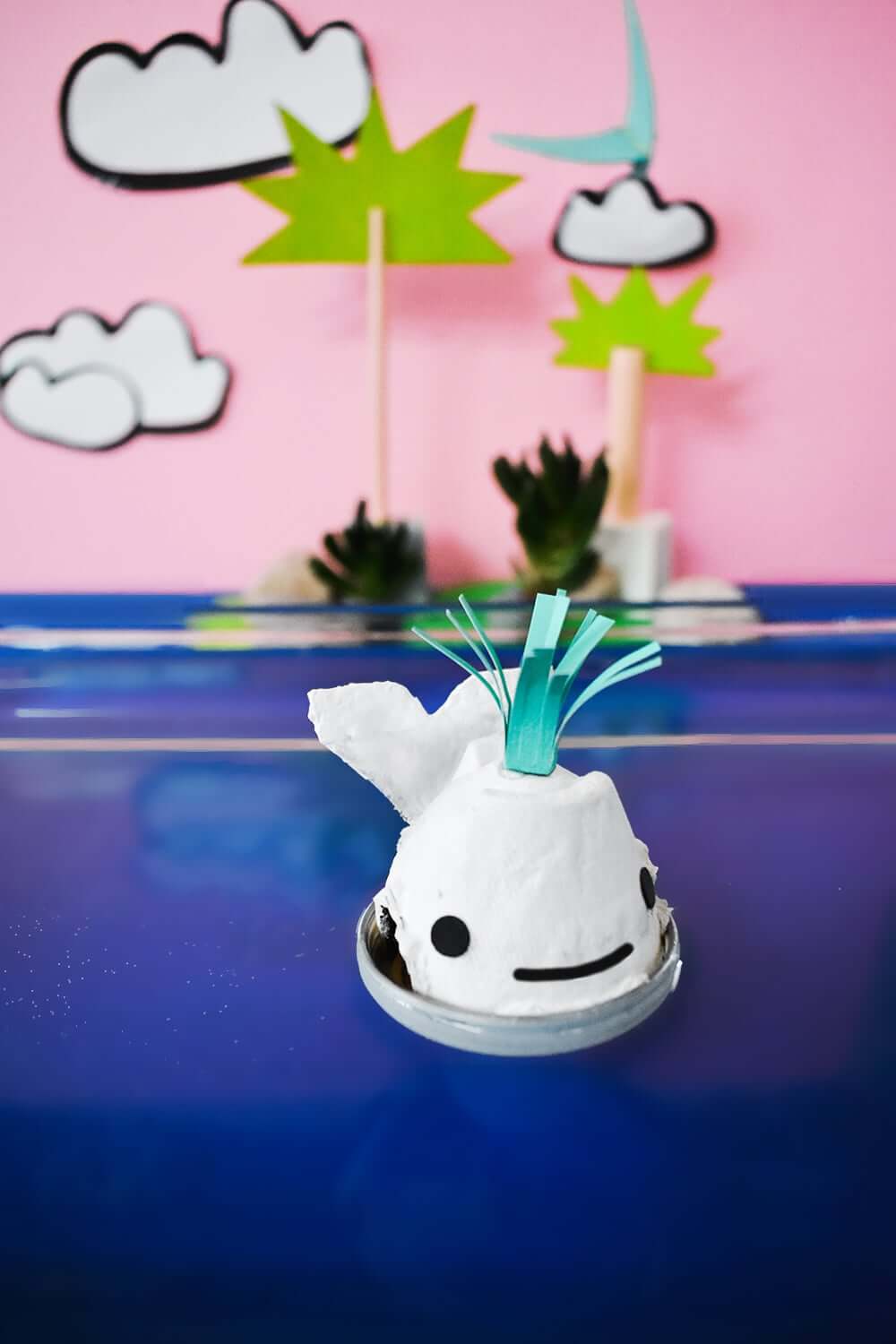 Fun-To-Make Egg carton Cup Floating Whale Craft Idea For Kids