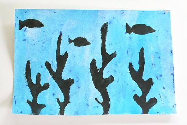 Fun-to-Make Ink Resist Ocean Scene Tempera Art Idea For KidsSchool Tempera Paint Projects for Kids 
