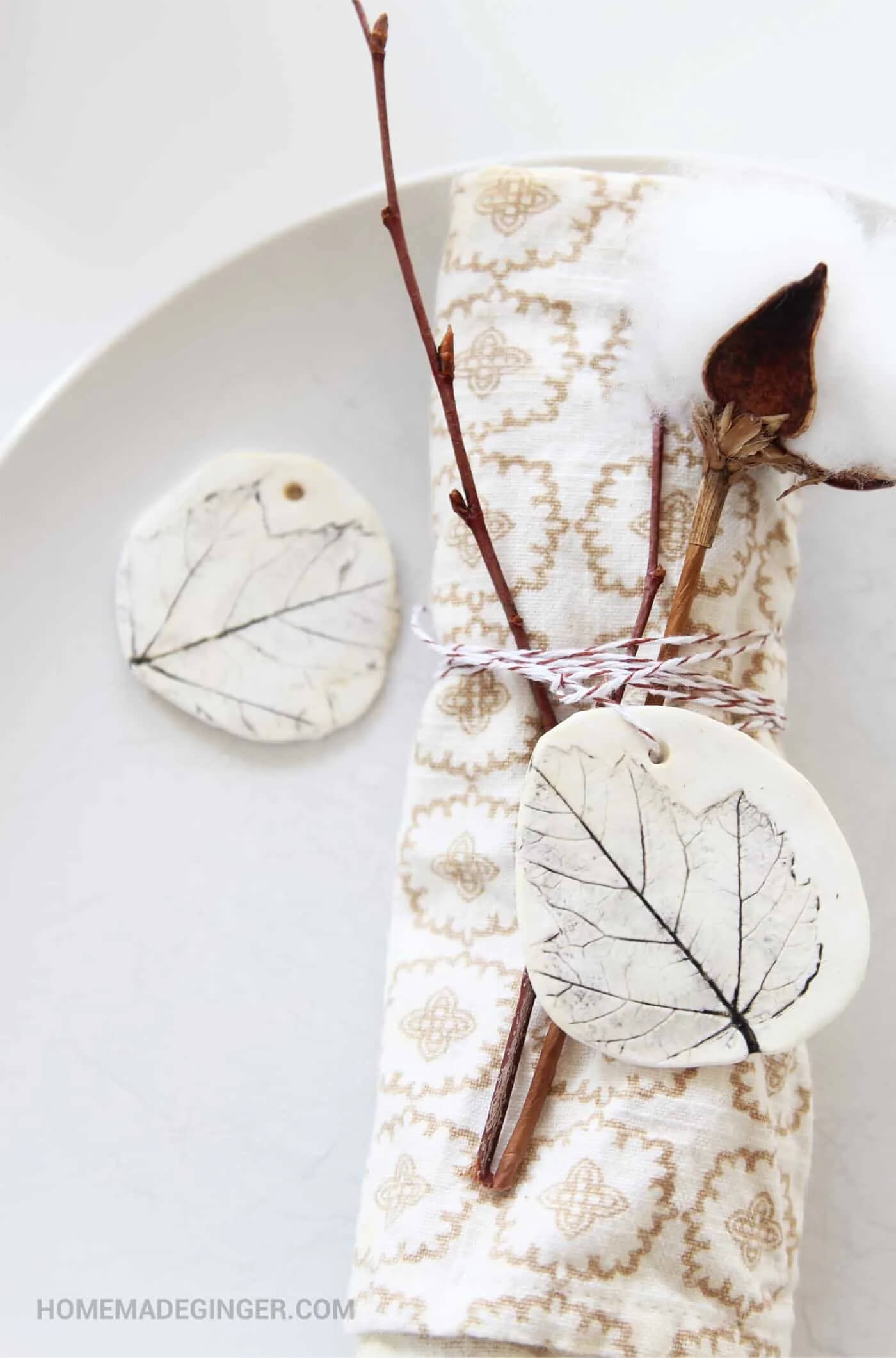 Fun-To-Make Leafy Polymer Clay Gift Tag Idea