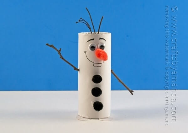 Fun To Make Olaf Craft With Cardboard Tube For Preschooler Disney Frozen Crafts For Kids