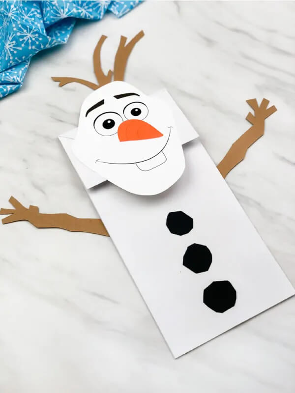 Fun-To-Make Paper Bag Olaf Craft For KidsWinter Crafts With Construction Paper