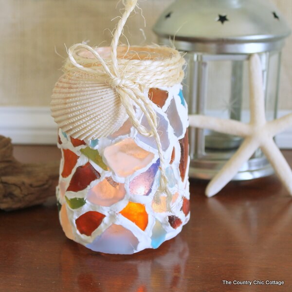 Fun-To-Make Sea Glass Mason Jar Craft With Air Dry Clay