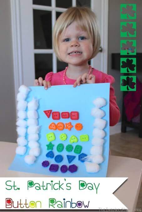 Fun To Make St. Patrick's Day Rainbow Craft Using ButtonsButton Craft For St Patricks Day