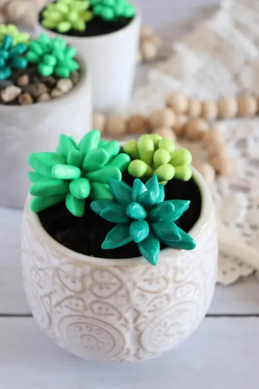 Fun-To-Make Succulent Plant Idea With Polymer Clay